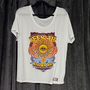 Grunt Style White Tee with Colorful Graphic